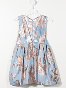 huckleboneslondon Hucklebones London Jurk met bloemen jacquard - Blauw