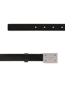 Dolce & Gabbana Kids Leren riem met logo label - Zwart