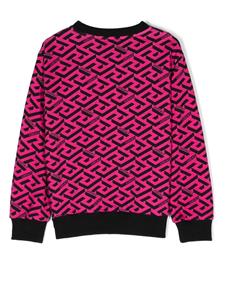 versacekids Versace Kids Sweater met Greca-print - Roze