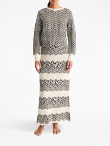 ERES Maxi-rok met chevron patroon - Zwart