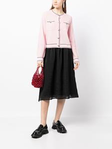 b+ab Midi-rok met textuur - Zwart