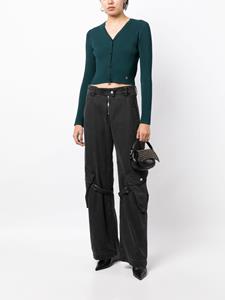 Ribgebreid vest - Groen
