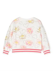 Monnalisa Sweater met bloemenprint - Wit