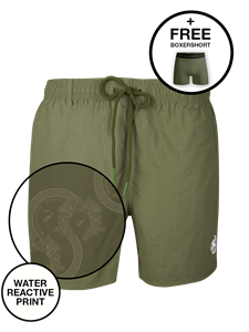 Jongens Zwembroek Water react