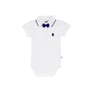 JACKY Lichaamsshirt korte mouw met afneembare vlinderdas wit/ marine