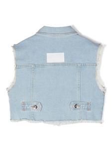 msgmkids MSGM Kids Spijkergilet met gerafelde afwerking - Blauw