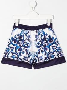dolce&gabbanakids Dolce & Gabbana Kids High waist shorts - Blauw