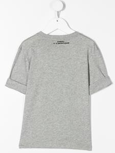 neilbarrettkids Neil Barrett Kids T-shirt met vuurprint - Grijs