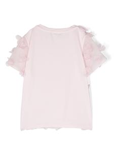Simonetta T-shirt met bloemenpatch - Roze