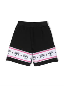 chiaraferragnikids Chiara Ferragni Kids Trainingsshorts met logoband - Zwart