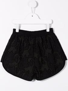 Andorine Shorts met bloemenkant - Zwart