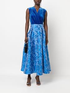 Talbot Runhof Rok met bloemenprint - Blauw