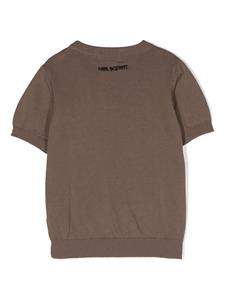 neilbarrettkids Neil Barrett Kids T-shirt met geborduurd logo - Bruin