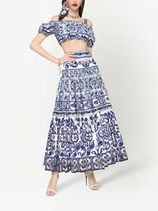 dolce&gabbana Dolce & Gabbana Plooirok met print - Blauw