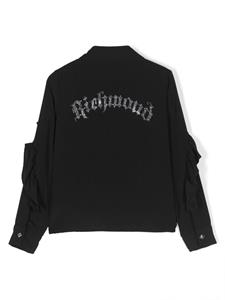 John Richmond Junior Shirt verfraaid met kristallen - Zwart