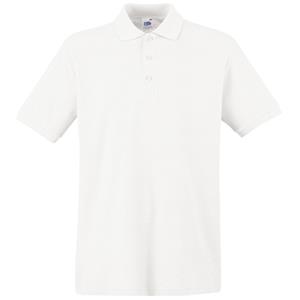 Fruit of the Loom poloshirt premium - wit - heren - katoen - 180 grams (EU 48) -