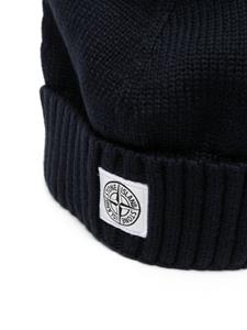 stoneislandjunior Stone Island Junior Ribgebreide muts - Blauw
