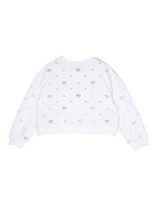 chiaraferragnikids Chiara Ferragni Kids Sweater met stras - Wit