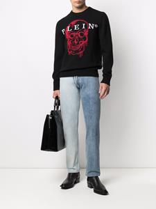 philippplein Philipp Plein Trui met intarsia doodskop - Zwart