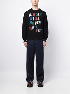 Undercover T-shirt met tekst - Zwart