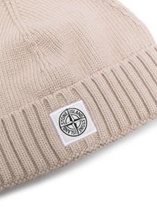 Ribgebreide muts - Beige