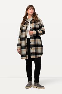 Ulla Popken Jackenblazer Overshirt Flanell Hemdkragen Oversized Langarm