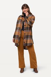 Ulla Popken Jackenblazer Overshirt Flanell Hemdkragen Oversized Langarm