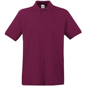 Fruit of the Loom poloshirt premium - bordeaux rood - heren - katoen - 180 grams (EU 48) -