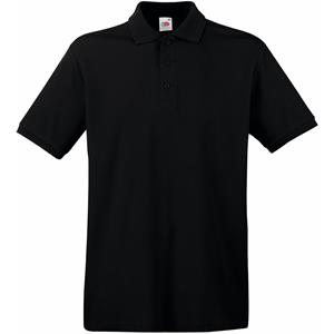 Fruit of the Loom poloshirt premium - zwart - heren - katoen - 180 grams (EU 48) -