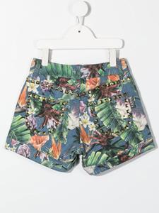 philipppleinjunior Philipp Plein Junior Shorts met bloemenprint - Blauw