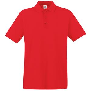 Fruit of the Loom poloshirt premium - rood - heren - katoen - 180 grams (EU 48) -