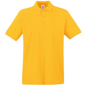 Fruit of the Loom poloshirt premium - geel - heren - katoen - 180 grams (EU 48) -