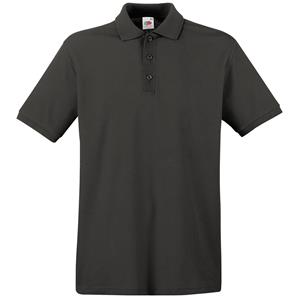 Fruit of the Loom poloshirt premium - donkergrijs - heren - katoen - 180 grams (EU 48) -