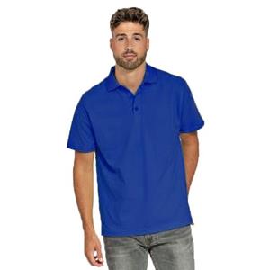 Lemon & Soda Heren basic poloshirt - blauw - korte mouw - katoen -