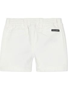 dolce&gabbanakids Dolce & Gabbana Kids Geverfde gabardine shorts - Wit