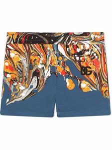 dolce&gabbanakids Dolce & Gabbana Kids Trainingsshorts met print - Blauw