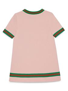 guccikids Gucci Kids Katoenen jurk verfraaid met horsebit - Roze