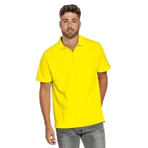 Lemon & Soda Heren basic poloshirt - geel - korte mouw - katoen -