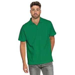 Lemon & Soda Heren basic poloshirt - groen - korte mouw - katoen -
