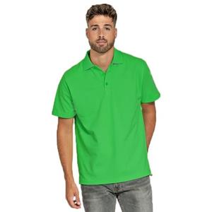 Lemon & Soda Heren basic poloshirt - limegroen - korte mouw - katoen -