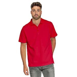 Lemon & Soda Heren basic poloshirt - rood - korte mouw - katoen -