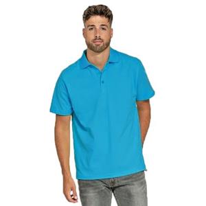 Lemon & Soda Heren basic poloshirt - turquoise - korte mouw - katoen -