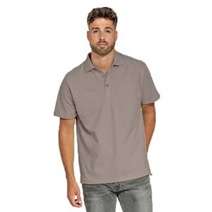 Lemon & Soda Heren basic poloshirt - grijs - korte mouw - katoen -