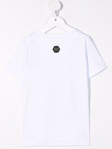 philipppleinjunior Philipp Plein Junior T-shirt met logoprint - Wit