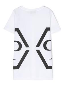 philipppleinjunior Philipp Plein Junior T-shirt met logoprint - Wit