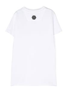 Philipp Plein Junior T-shirt met doodskopprint - Wit