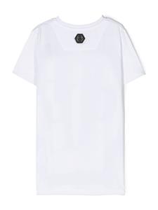 philipppleinjunior Philipp Plein Junior T-shirt met logoprint - Wit