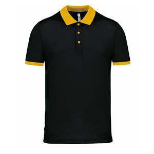 ProAct Poloshirt Sport Pro premium quality - zwart/geel - mesh polyester - voor heren