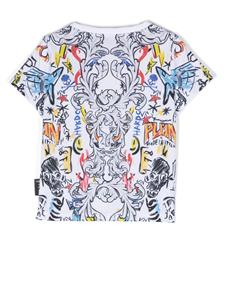 philipppleinjunior Philipp Plein Junior T-shirt met grafische print - Wit