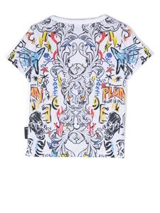 Philipp Plein Junior T-shirt met grafische print - Wit